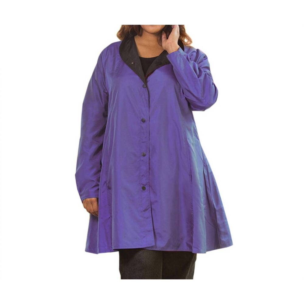 NEW ON THE PLUS SIDE mel reversible raincoat - plus size in eggplant